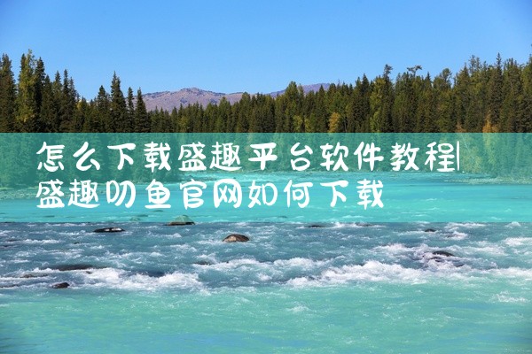 怎么下载盛趣平台软件教程