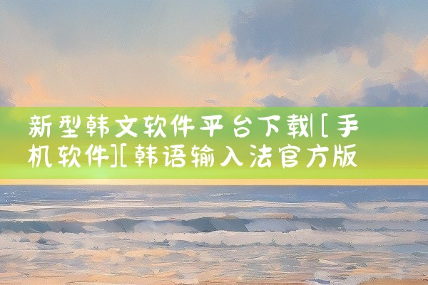 新型韩文软件平台下载