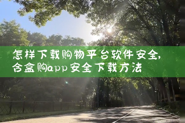 怎样下载购物平台软件安全