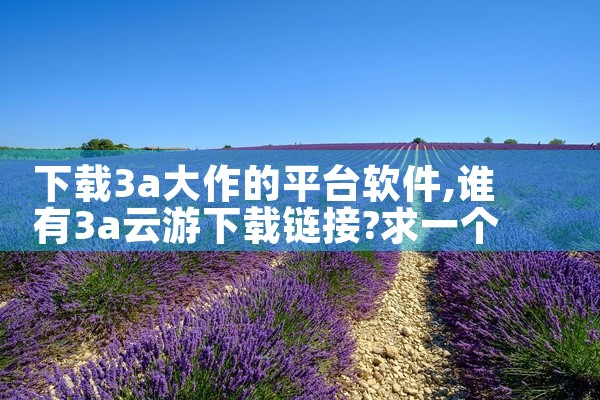 下载3a大作的平台软件